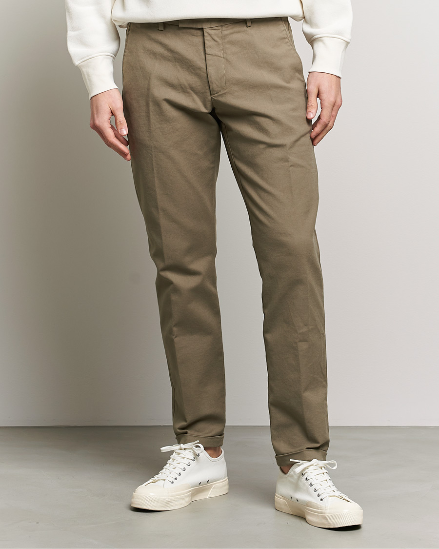 Herr | Byxor | NN07 | Scott Regular Fit Stretch Trousers Khaki