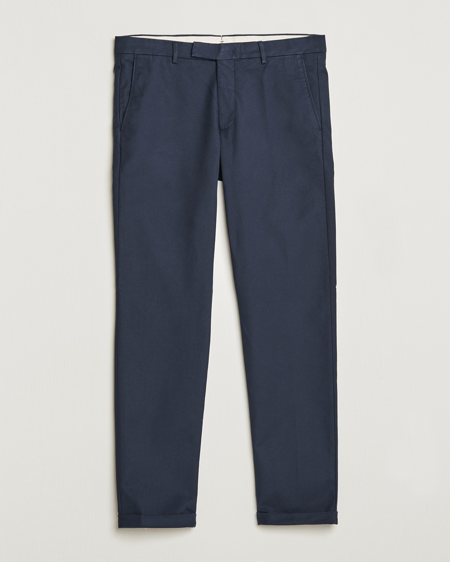 Herr | Byxor | NN07 | Scott Regular Fit Stretch Trousers Navy Blue