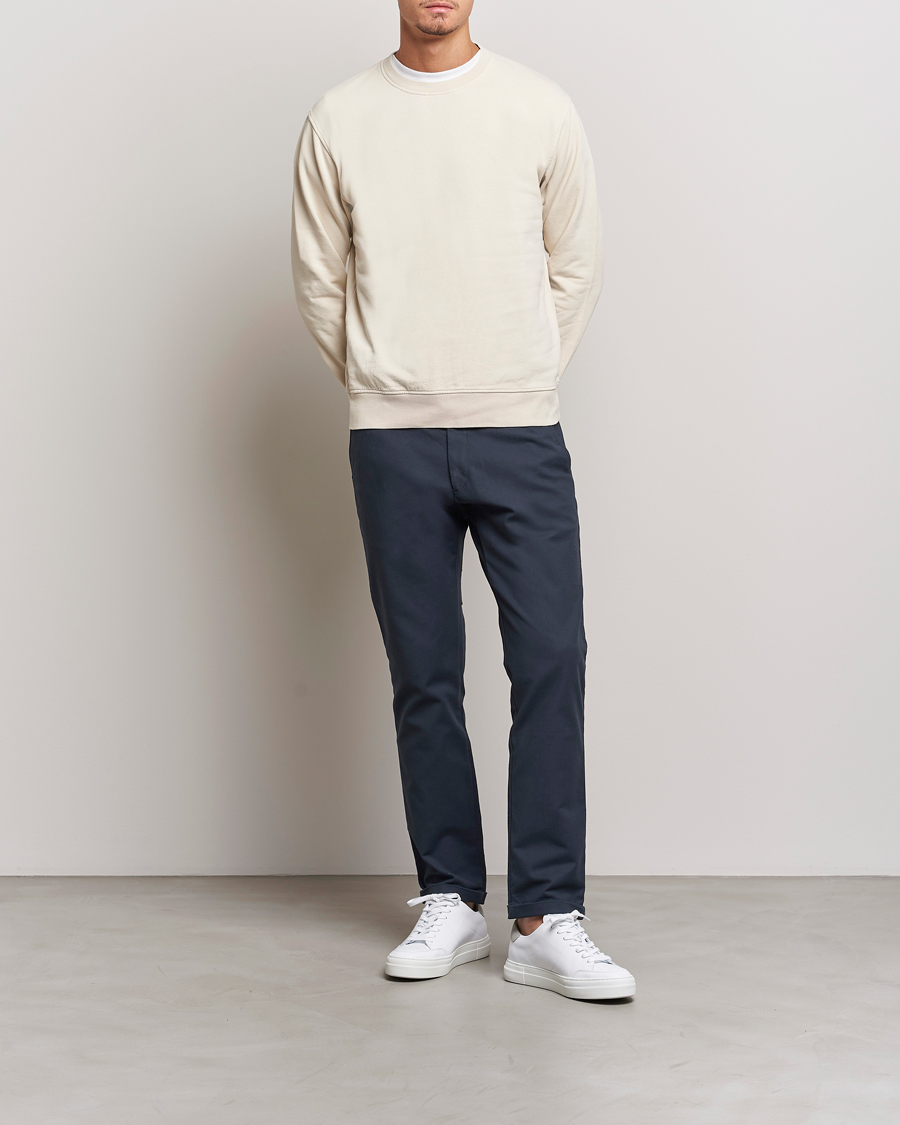 Herr | Byxor | NN07 | Scott Regular Fit Stretch Trousers Navy Blue