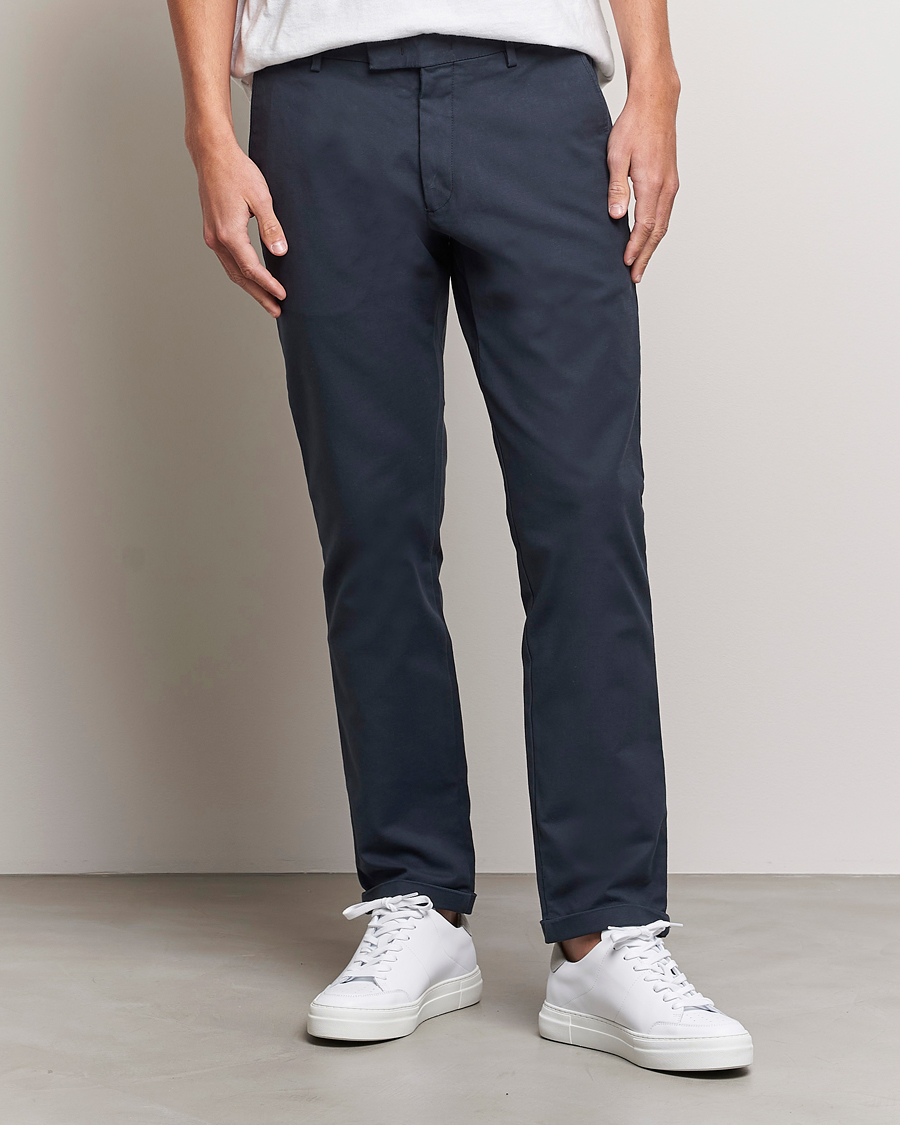 Herr | Byxor | NN07 | Scott Regular Fit Stretch Trousers Navy Blue