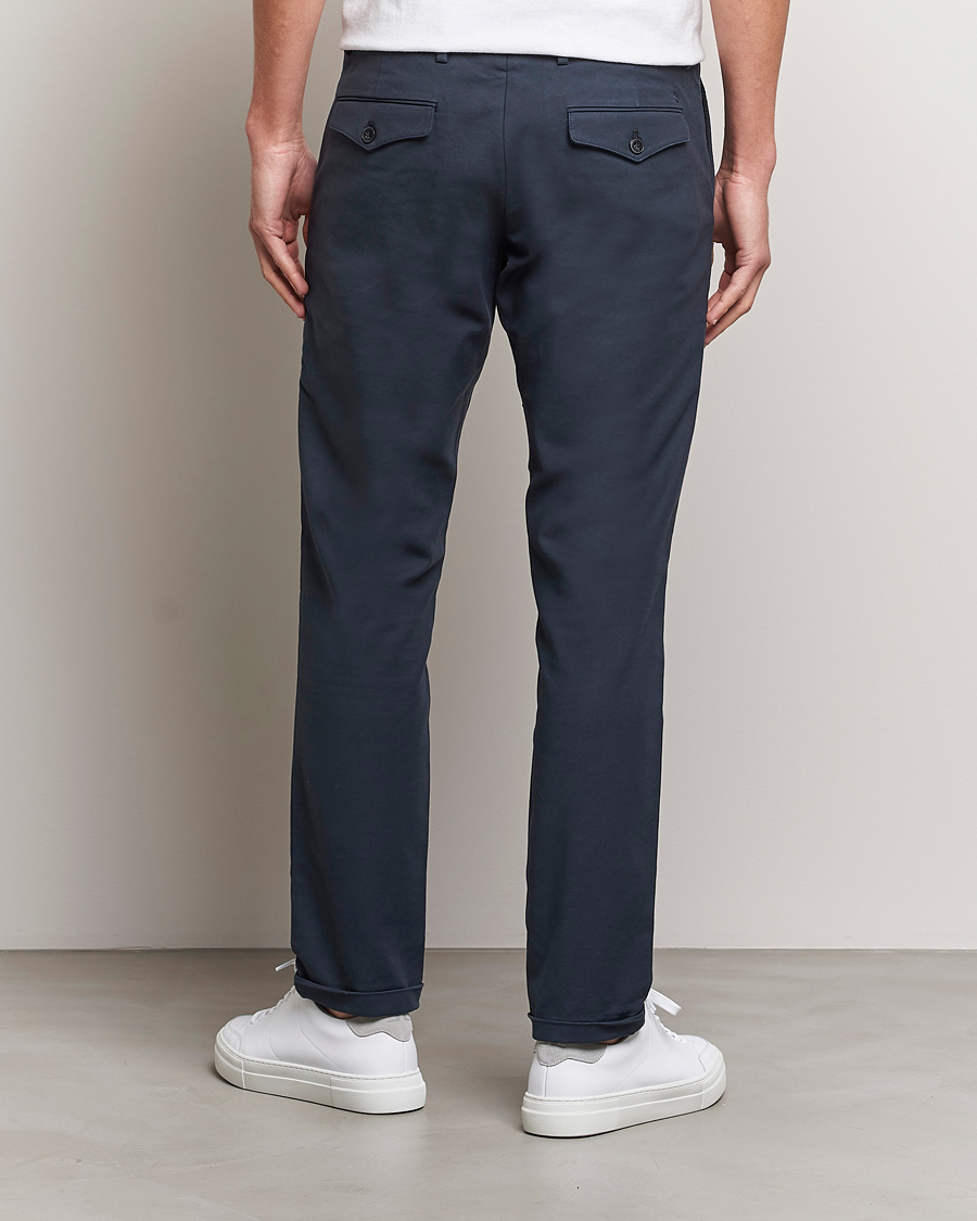 Herr | Byxor | NN07 | Scott Regular Fit Stretch Trousers Navy Blue