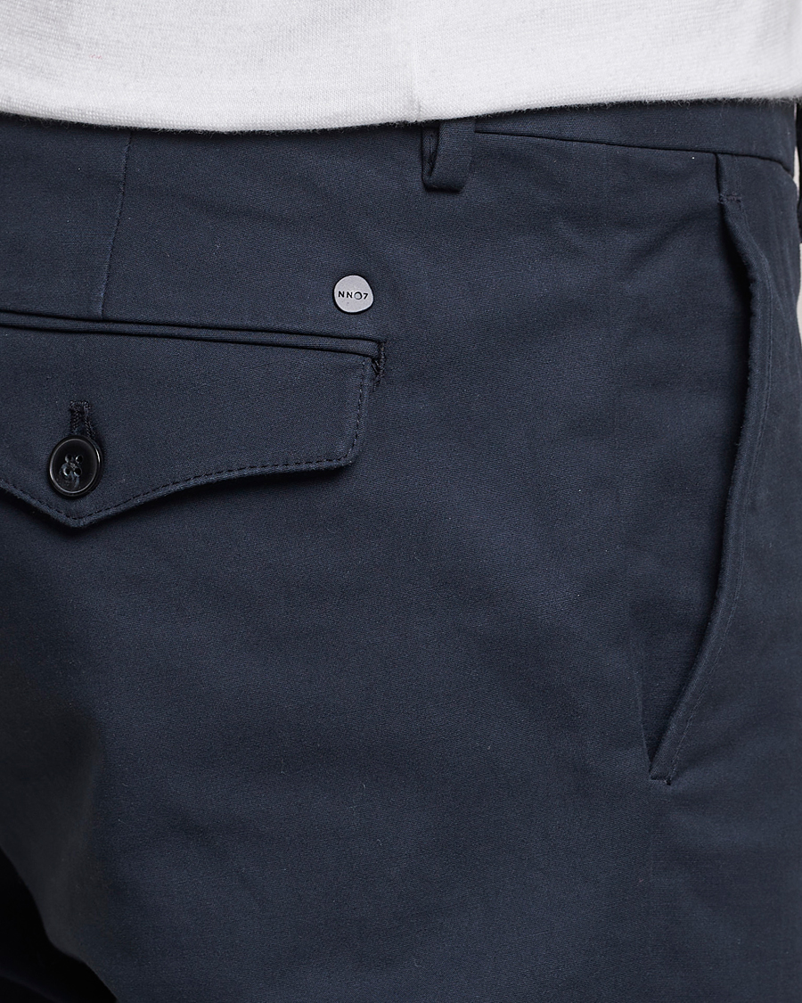 Herr | Byxor | NN07 | Scott Regular Fit Stretch Trousers Navy Blue