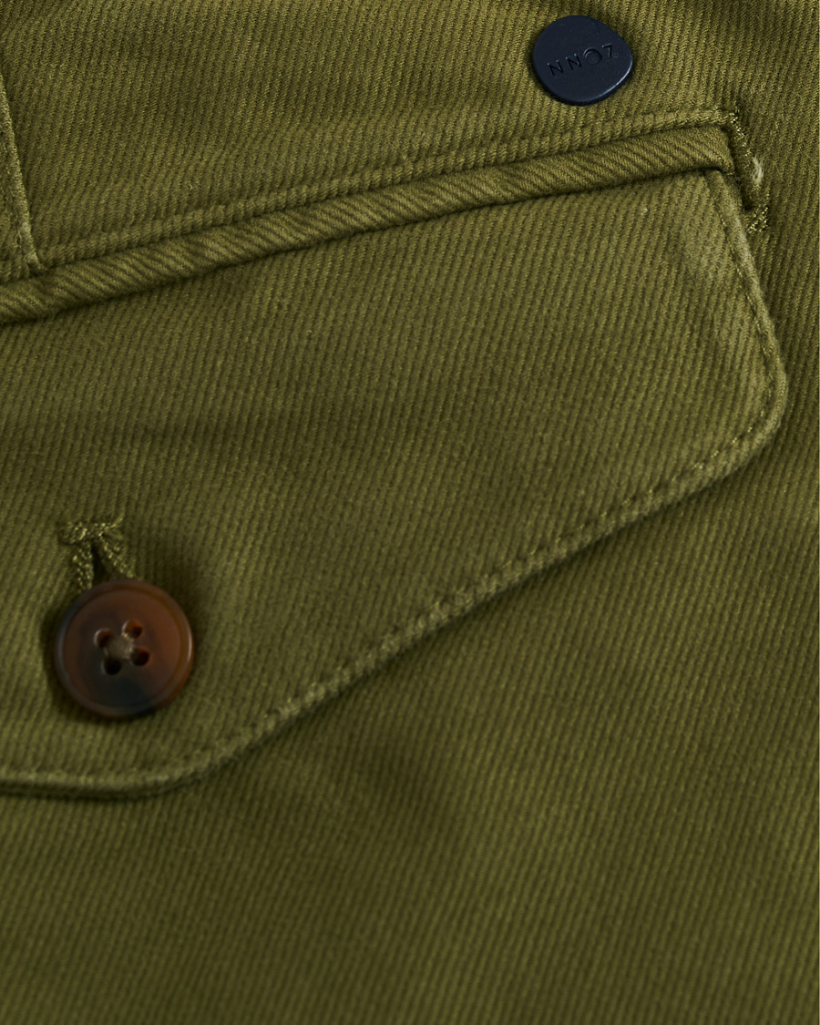 Herr | Byxor | NN07 | Steven Regular Fit Stretch Chinos Moss Green