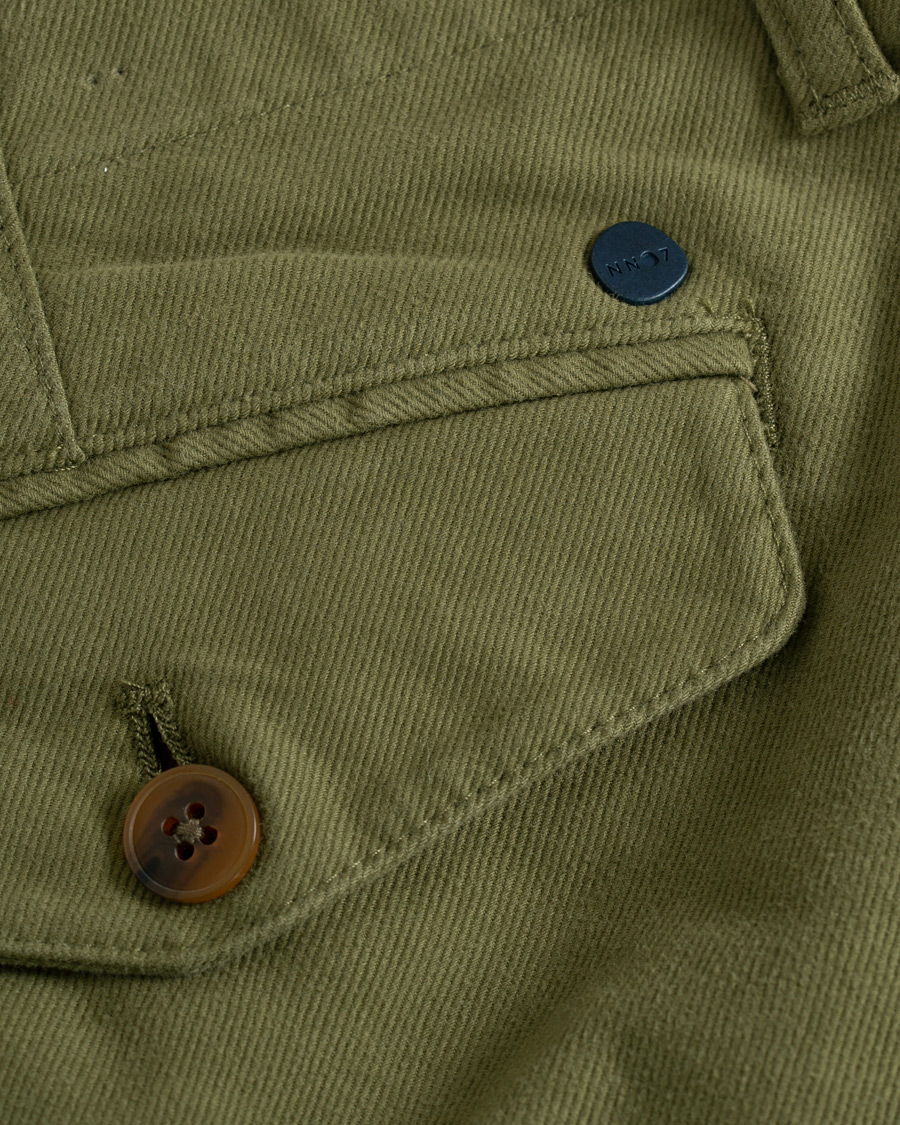 Herr | Byxor | NN07 | Steven Regular Fit Stretch Chinos Moss Green