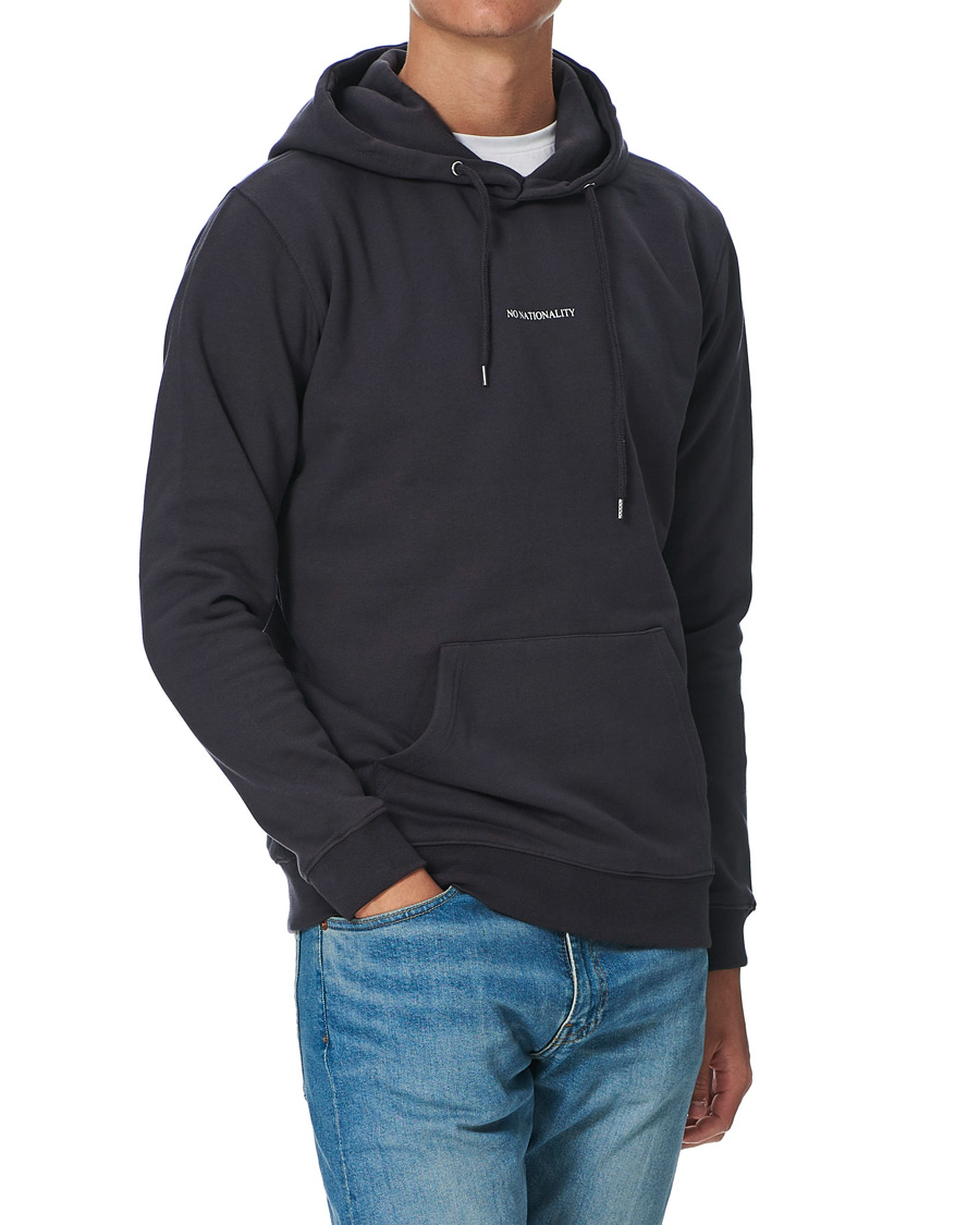 Herr | Tröjor | NN07 | Barrow Printed Hoodie Navy Blue
