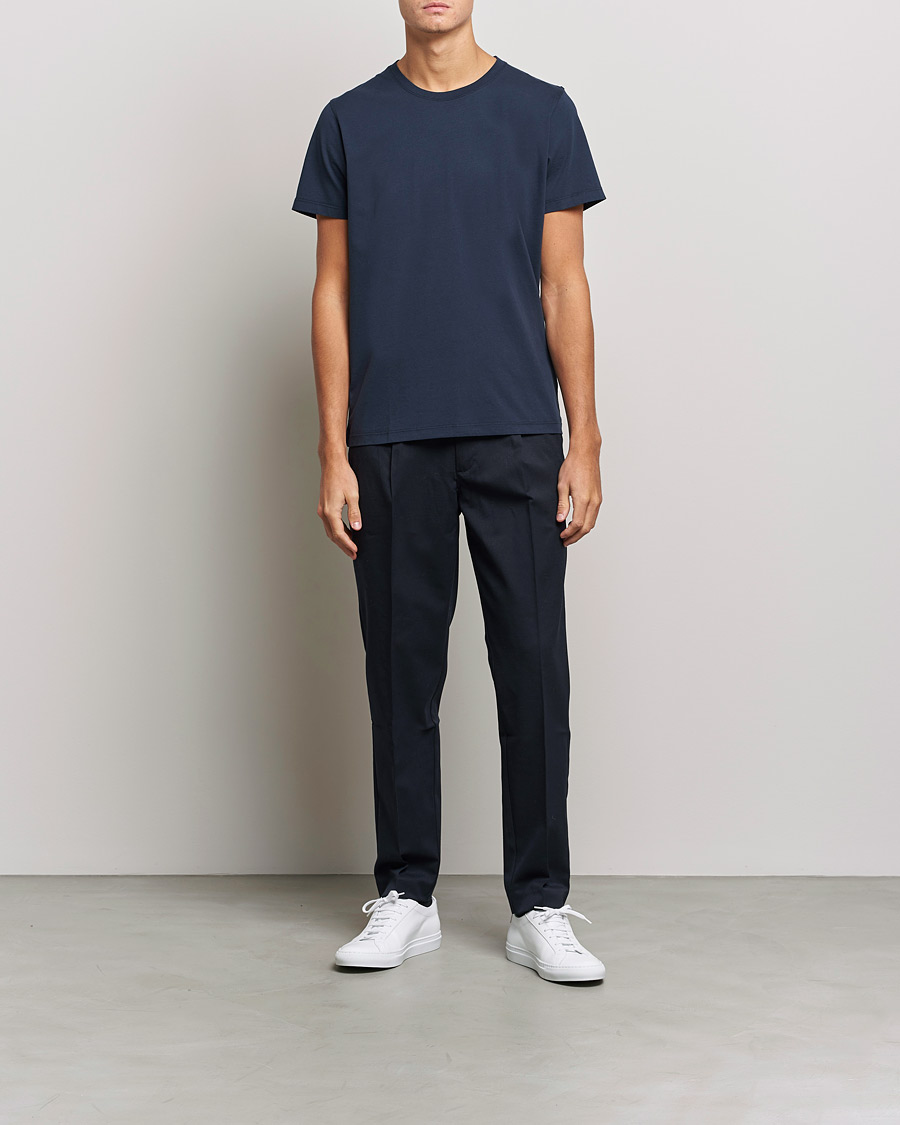Herr | T-Shirts | NN07 | Pima Crew Neck Tee Navy Blue