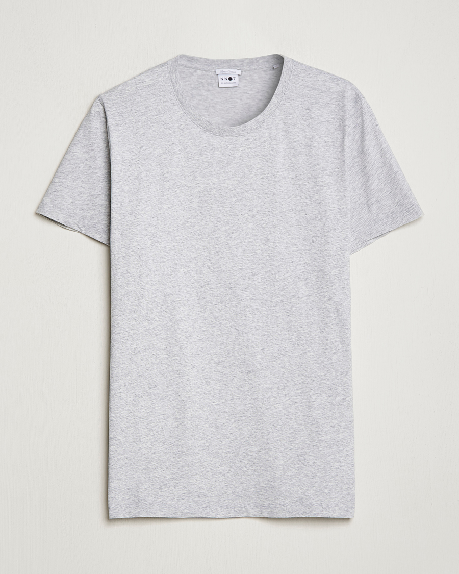 Herr | T-Shirts | NN07 | Pima Crew Neck Tee Light Grey Melange