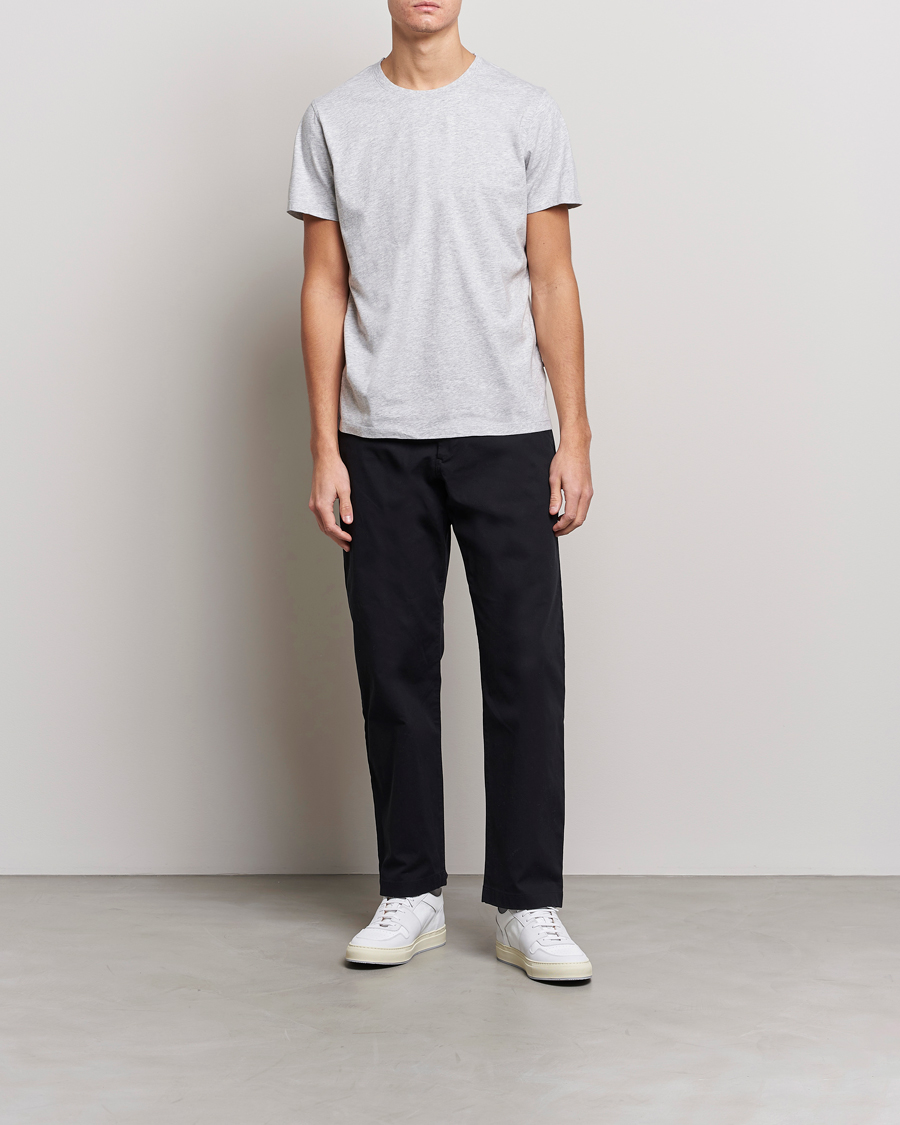 Herr | T-Shirts | NN07 | Pima Crew Neck Tee Light Grey Melange