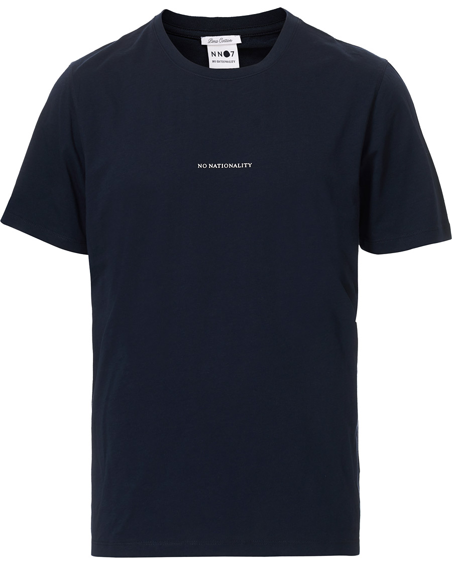 Herr | T-Shirts | NN07 | Ethan Printed Crew Neck Tee Navy Blue