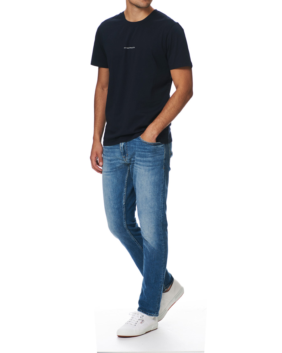 Herr | T-Shirts | NN07 | Ethan Printed Crew Neck Tee Navy Blue
