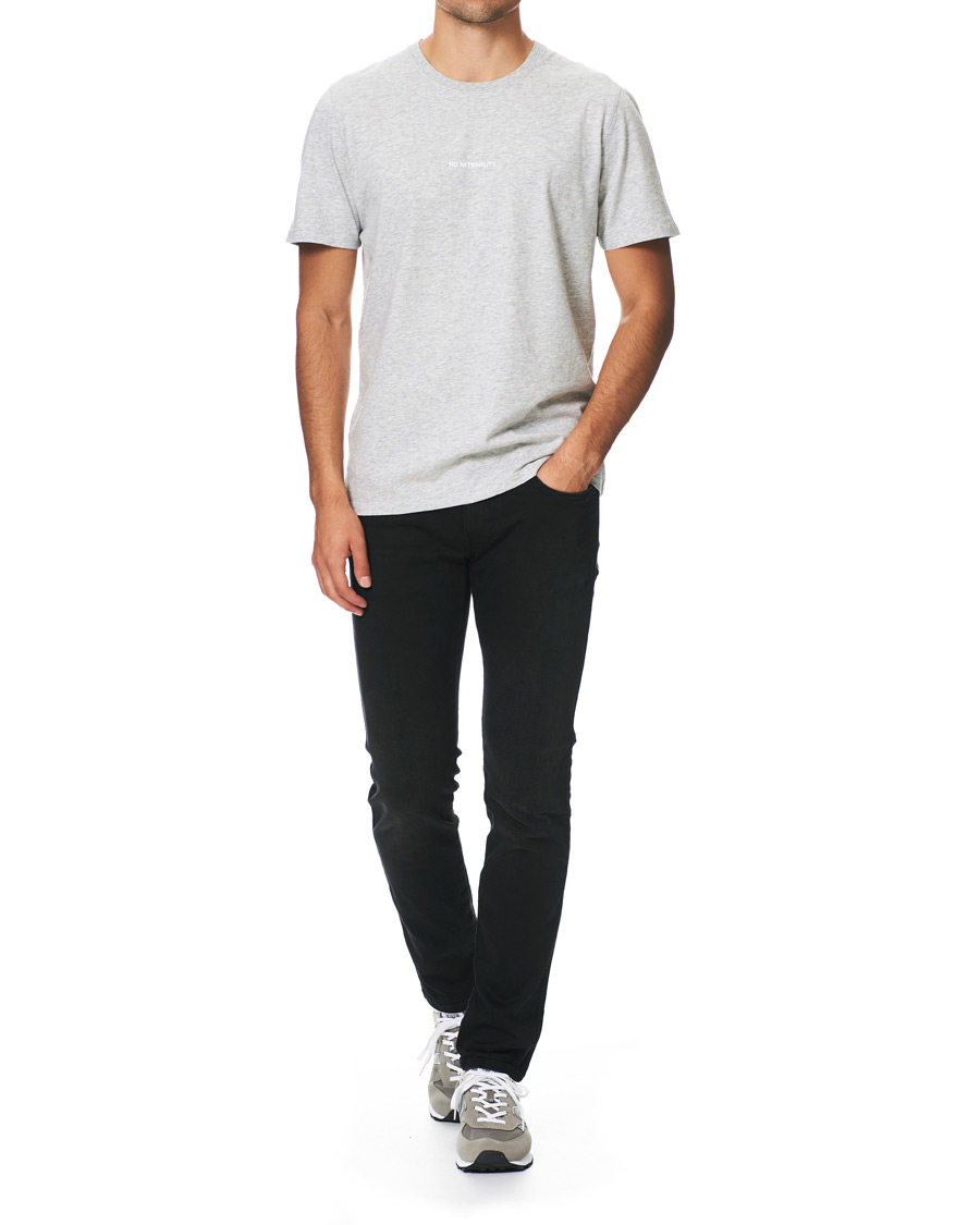 Herr | T-Shirts | NN07 | Ethan Printed Crew Neck Tee Light Grey Melange