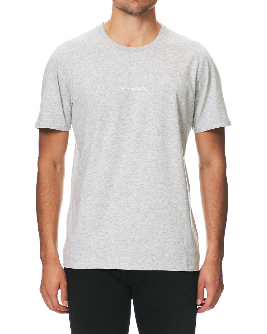 Herr | T-Shirts | NN07 | Ethan Printed Crew Neck Tee Light Grey Melange