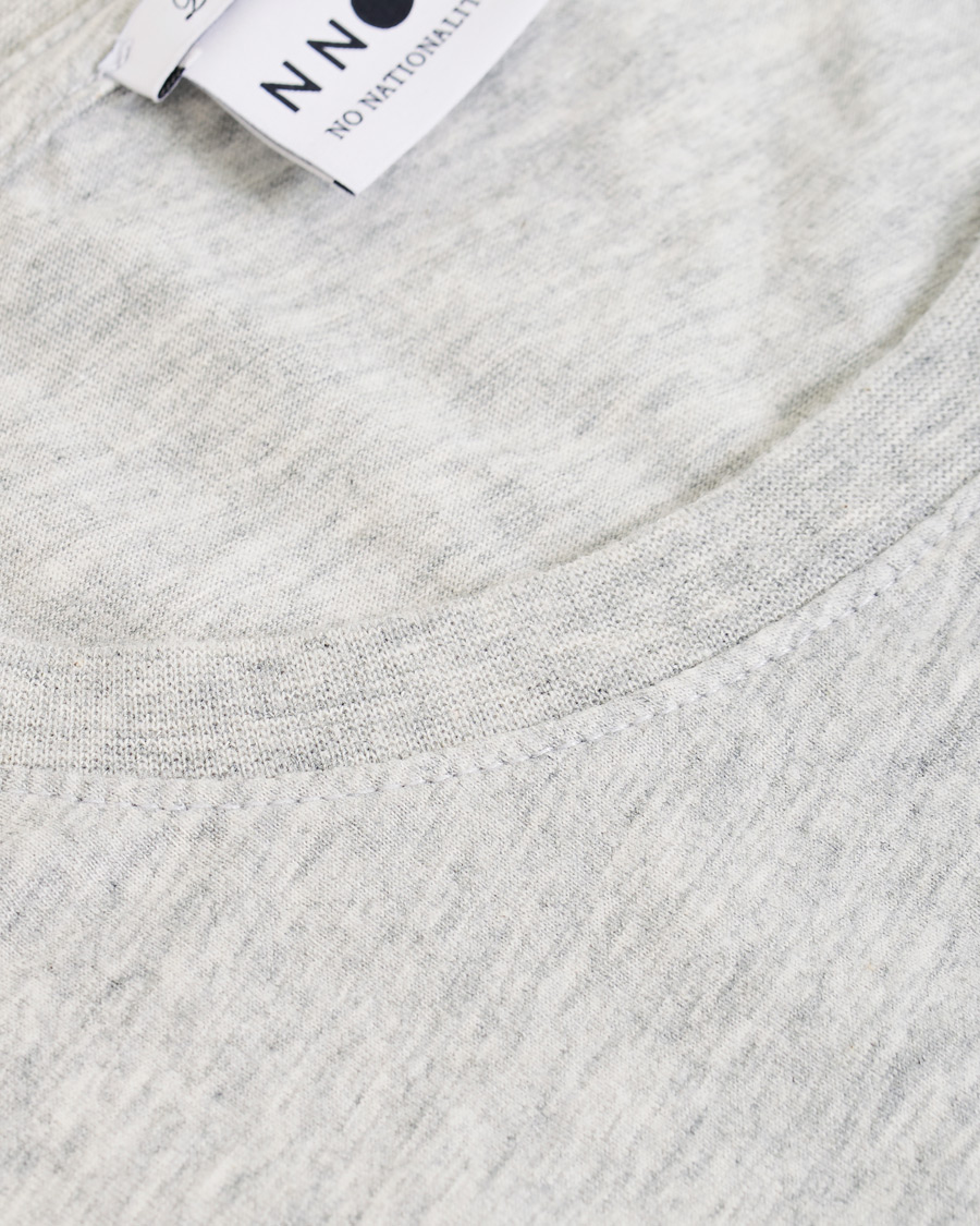 Herr | T-Shirts | NN07 | Ethan Printed Crew Neck Tee Light Grey Melange