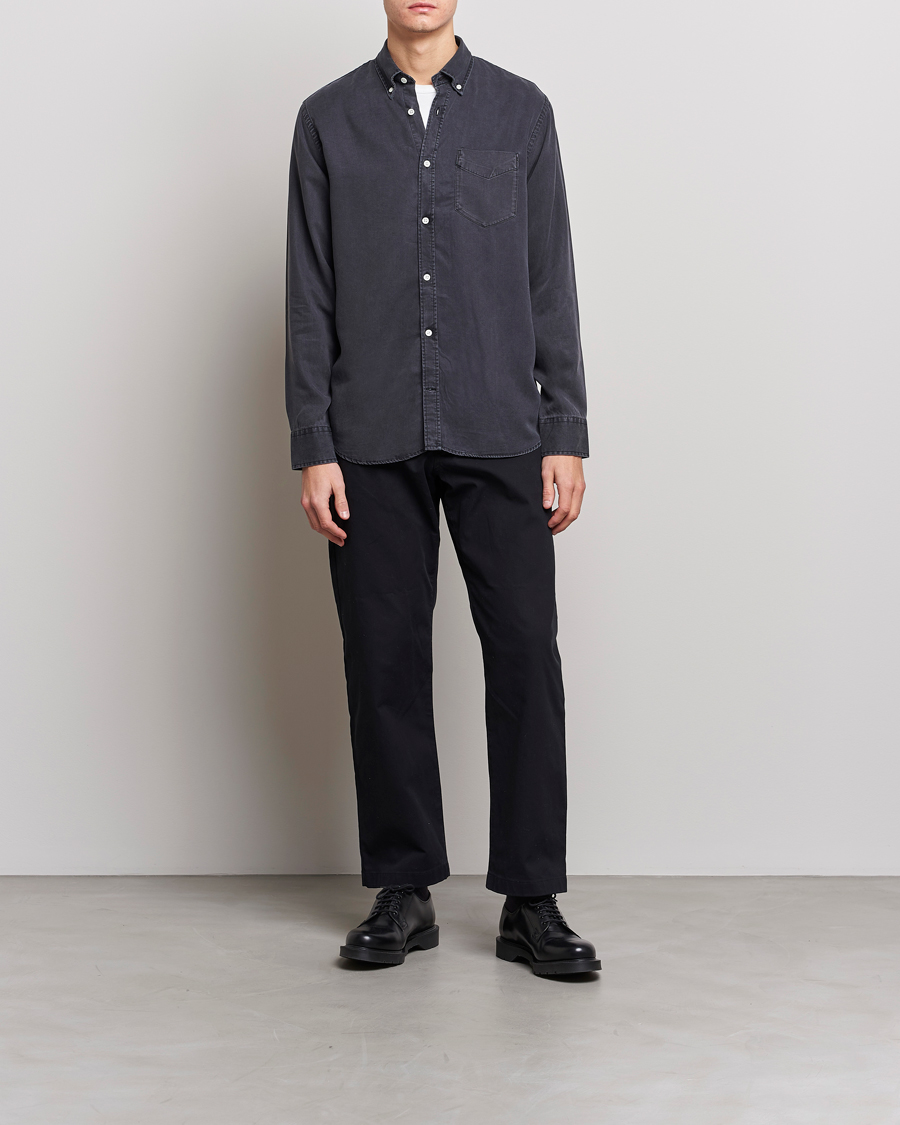 Herr | Skjortor | NN07 | Levon Tencel Denim Shirt Black