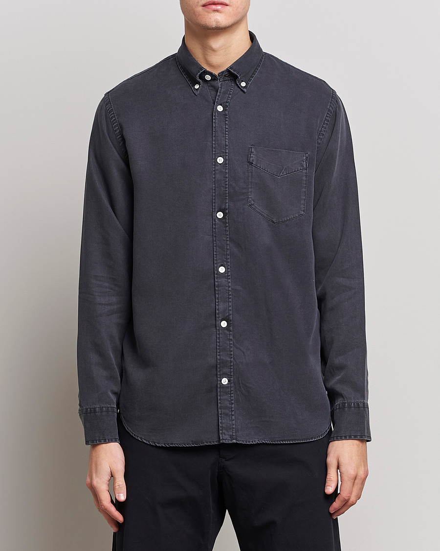 Herr | Skjortor | NN07 | Levon Tencel Denim Shirt Black