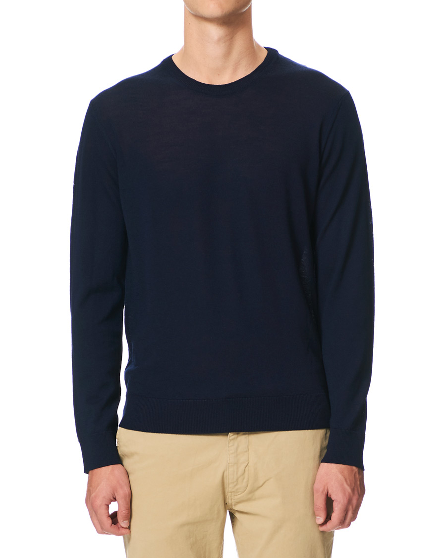 Herr |  | NN07 | Ted Extra Fine Merino Crew Neck Pullover Navy Blue