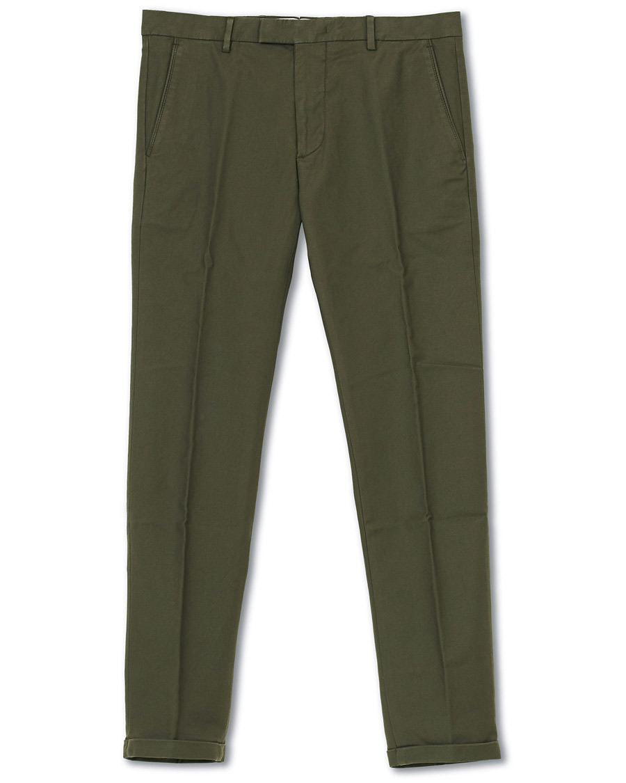 Herr | Byxor | NN07 | Scott Regular Fit Stretch Trousers Army Green