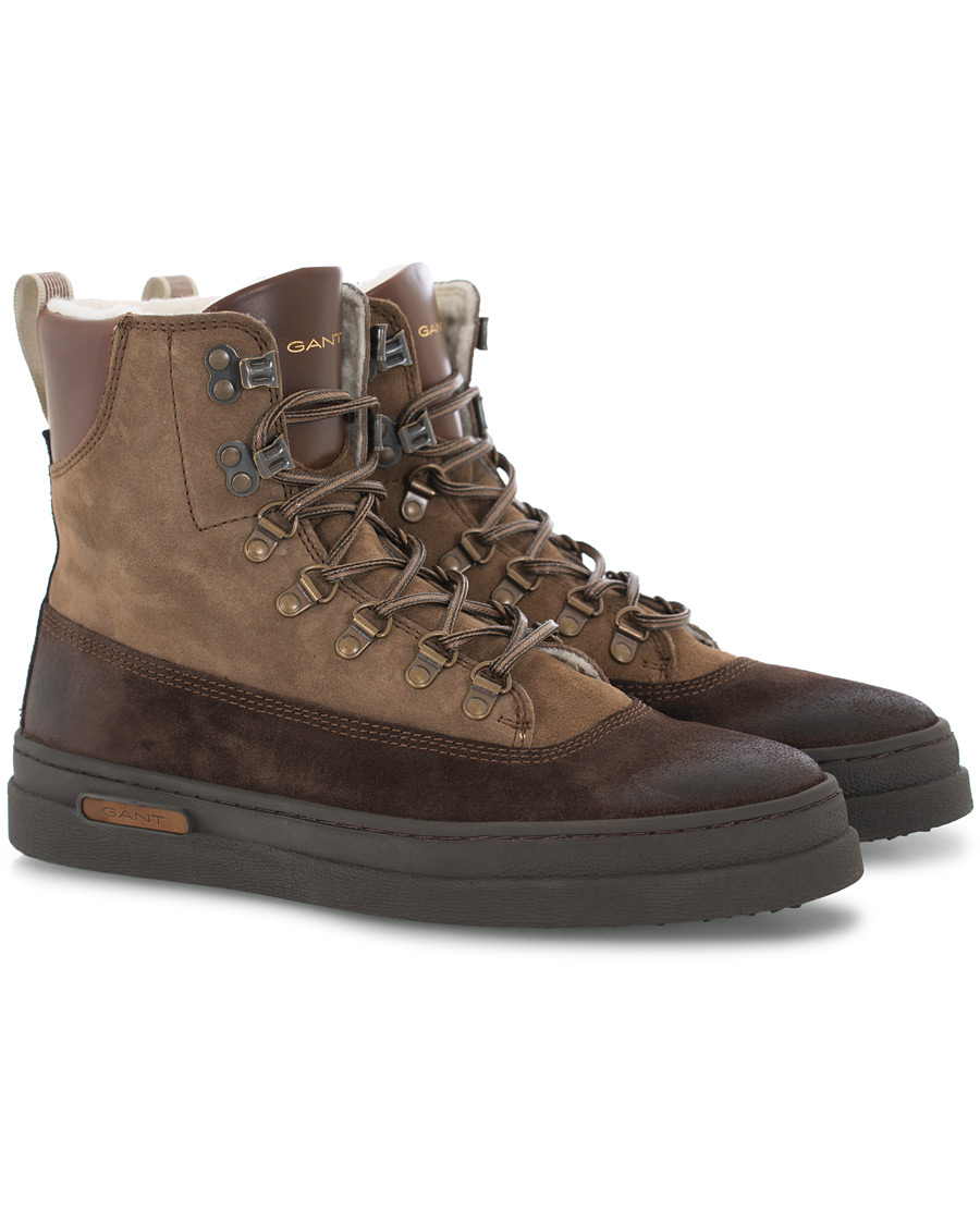 Herr | GANT Creek Wool Lined Boot Dark Brown Suede | GANT | Creek Wool Lined Boot Dark Brown Suede