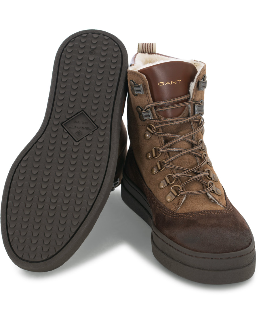 Herr | GANT Creek Wool Lined Boot Dark Brown Suede | GANT | Creek Wool Lined Boot Dark Brown Suede