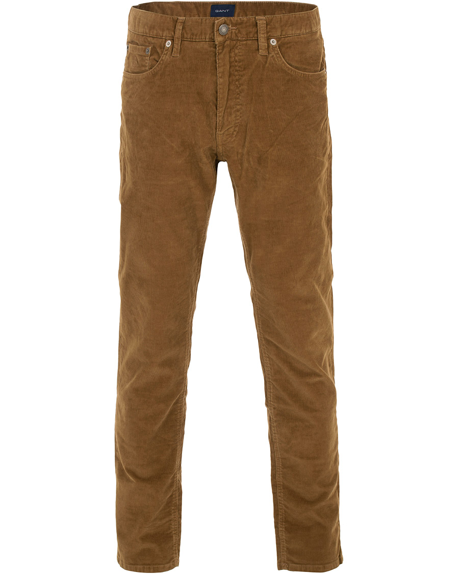 Herr | Byxor | GANT | Slim Fit Corduroy 5-Pocket Jeans Warm Khaki