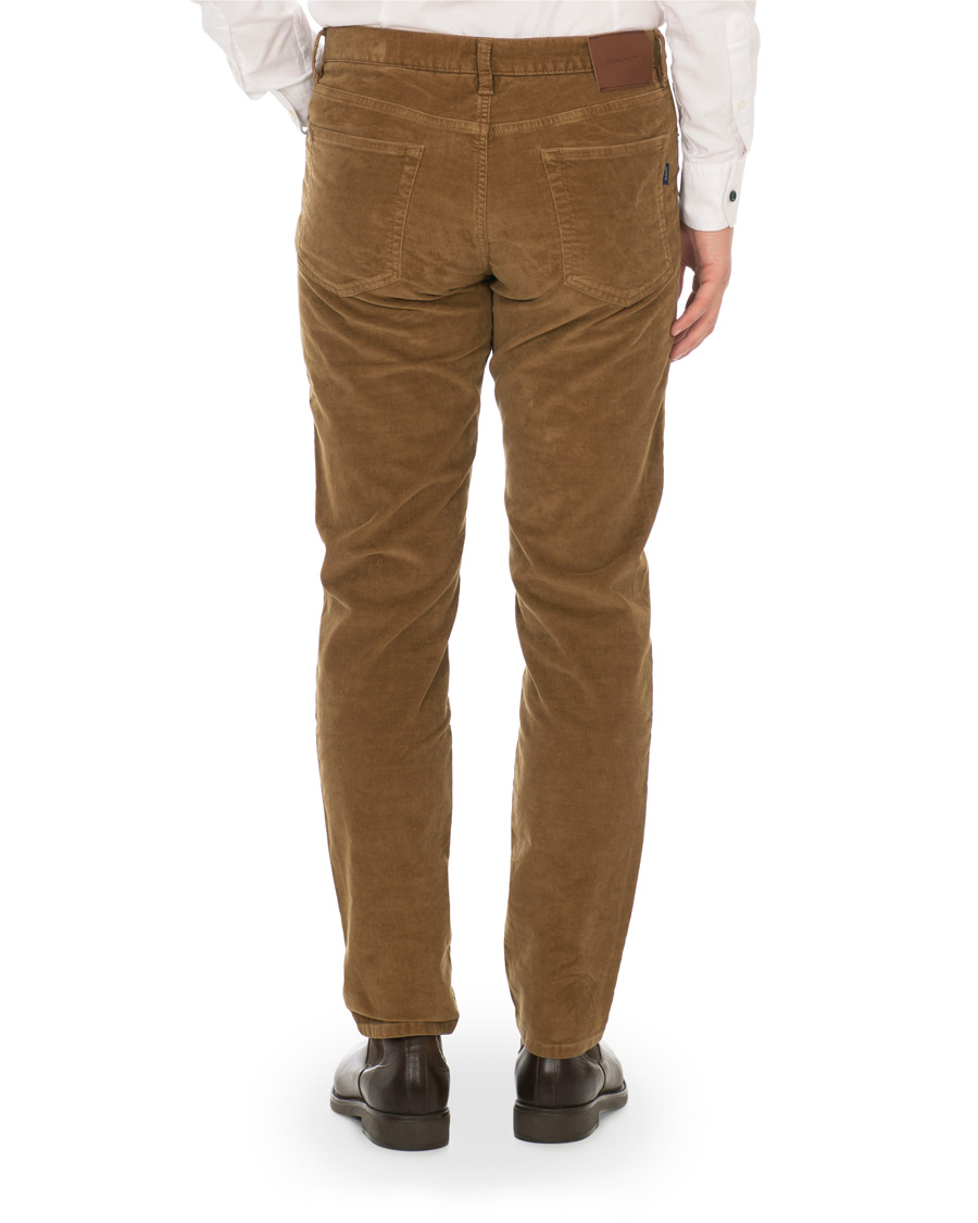 Herr | Byxor | GANT | Slim Fit Corduroy 5-Pocket Jeans Warm Khaki