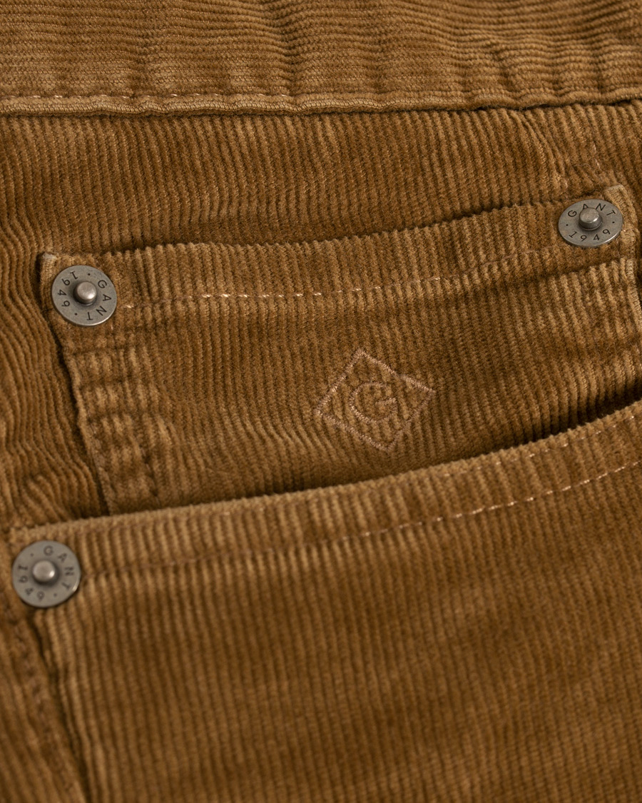Herr | Byxor | GANT | Slim Fit Corduroy 5-Pocket Jeans Warm Khaki