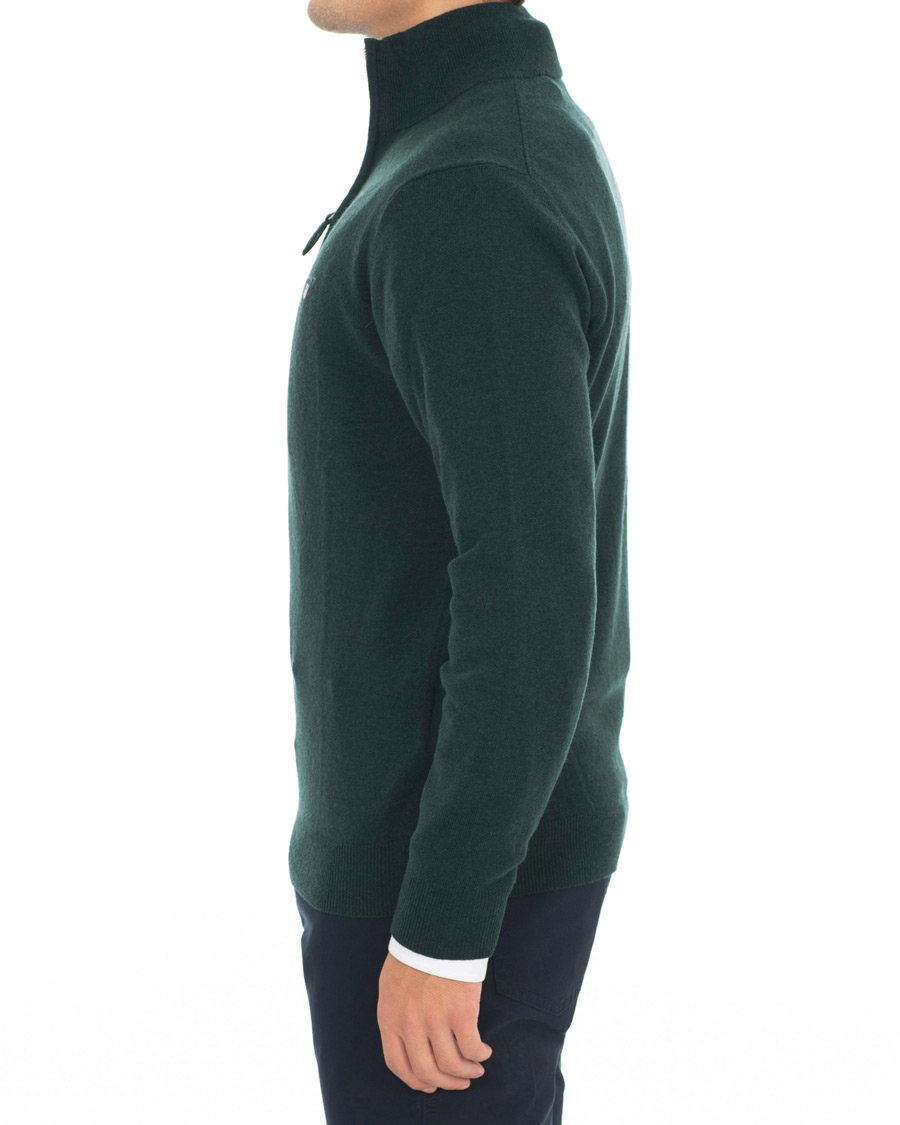 Herr | Tröjor | GANT | Lambswool Half Zip Tartan Green