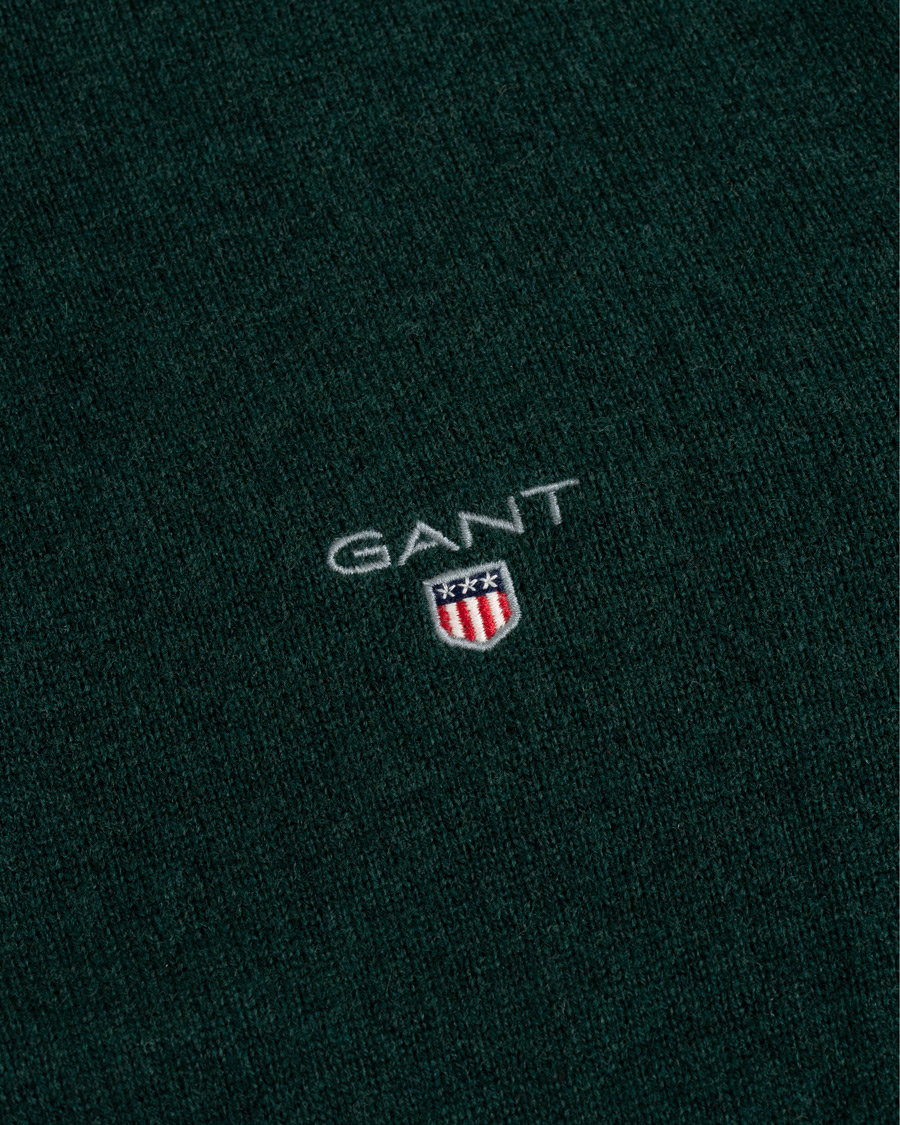 Herr | Tröjor | GANT | Lambswool Half Zip Tartan Green