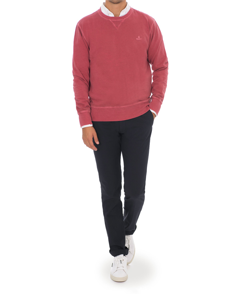Herr | Tröjor | GANT | Winter Faded Crew Neck Sweatshirt Mahogany Red