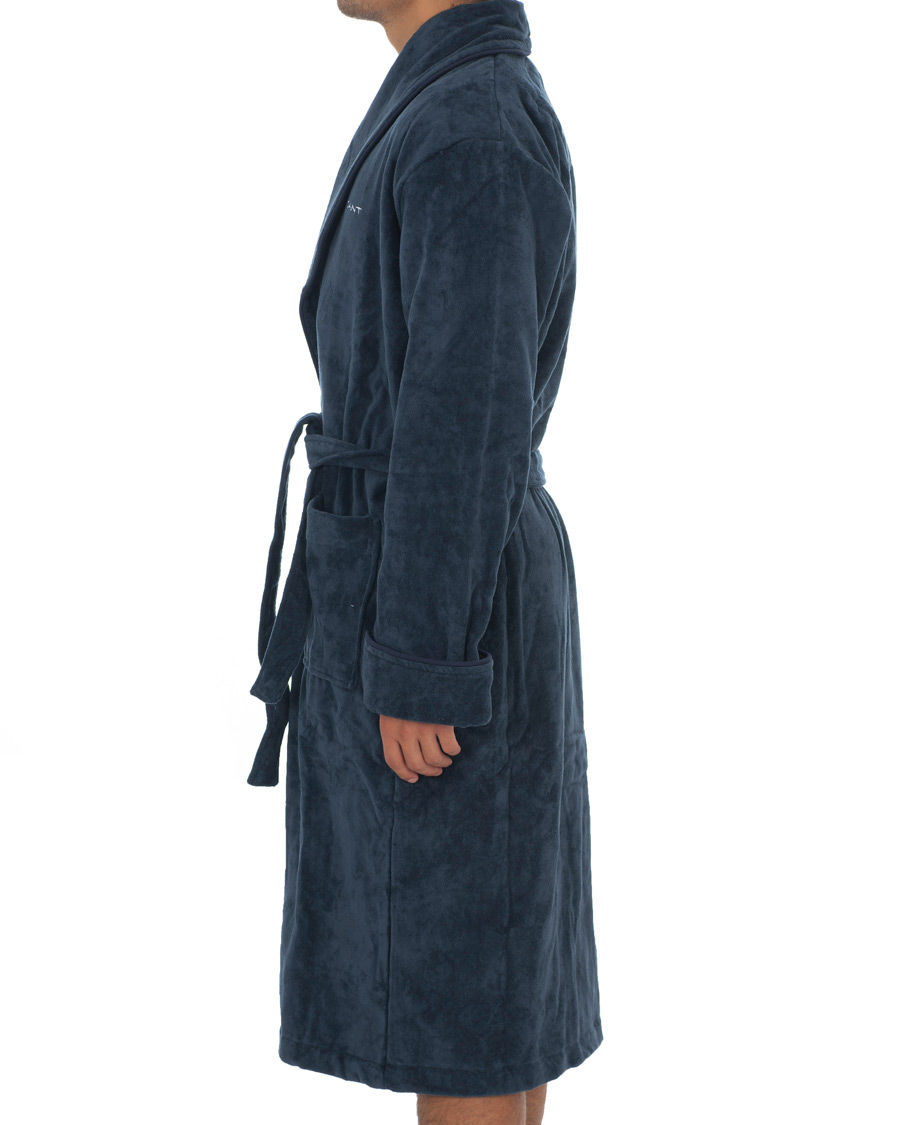 Herr | Pyjamas & Morgonrockar | GANT | Premium Velour Robe Evening Blue