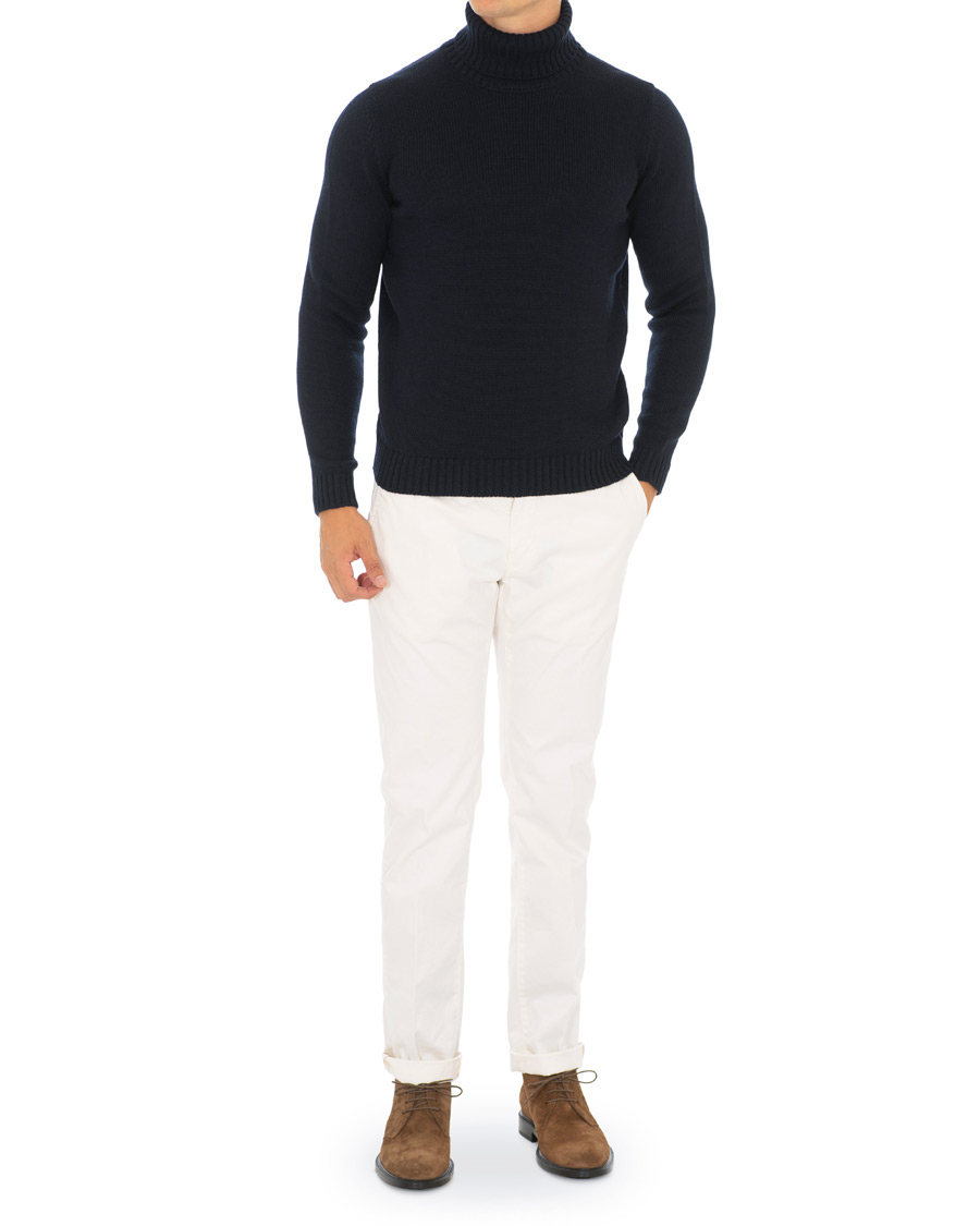 Herr | Tröjor | Zanone | Virgin Merino Wool Rollneck Navy