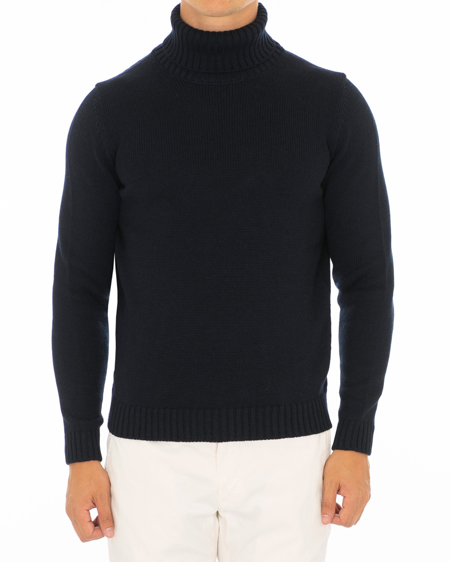 Herr | Tröjor | Zanone | Virgin Merino Wool Rollneck Navy