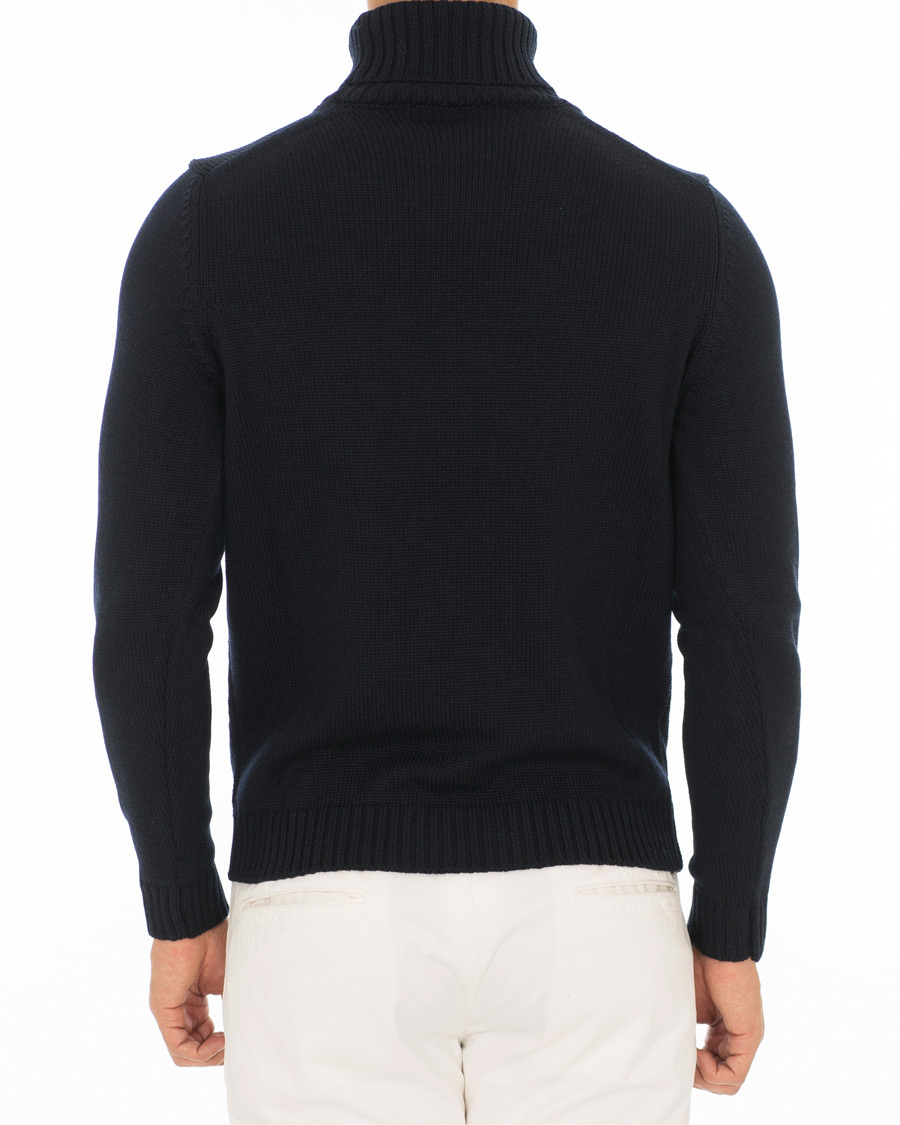 Herr | Tröjor | Zanone | Virgin Merino Wool Rollneck Navy