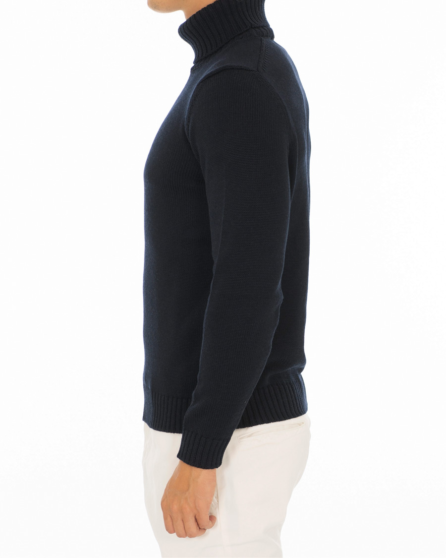 Herr | Tröjor | Zanone | Virgin Merino Wool Rollneck Navy
