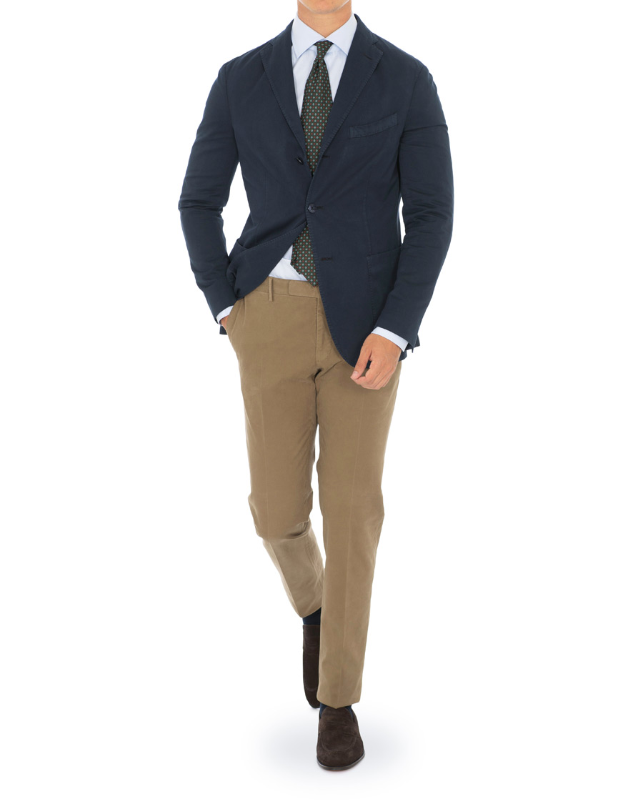 Herr | Byxor | Incotex | Slim Fit Comfort Chino Khaki