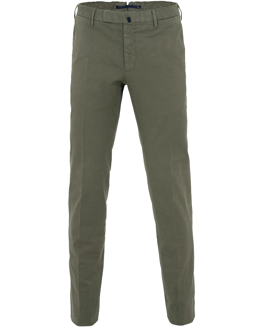Herr | Byxor | Incotex | Slim Fit Comfort Chino Forest Green