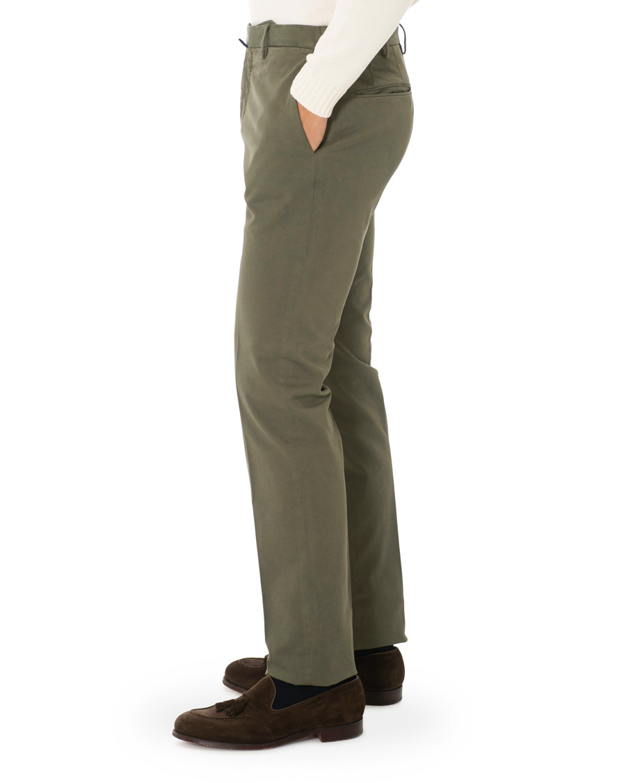 Herr | Byxor | Incotex | Slim Fit Comfort Chino Forest Green