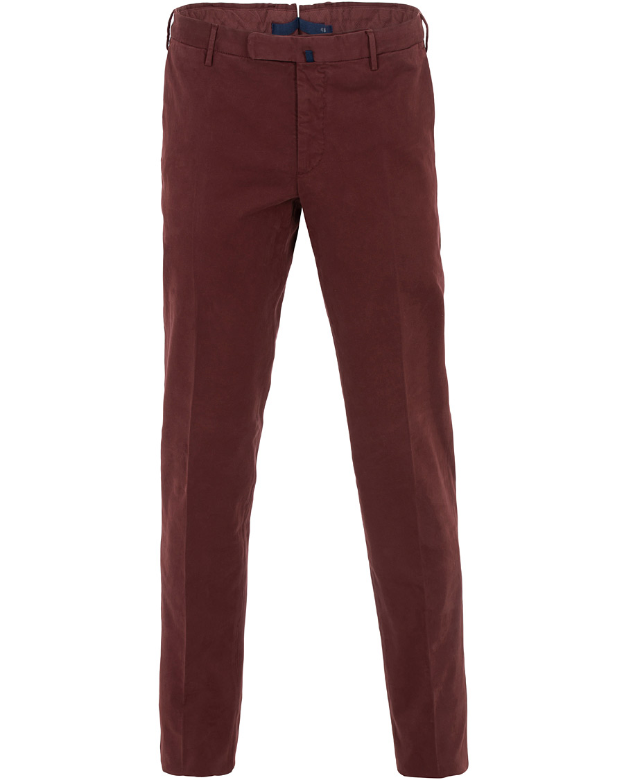 Herr | Byxor | Incotex | Slim Fit Comfort Chino Burgundy