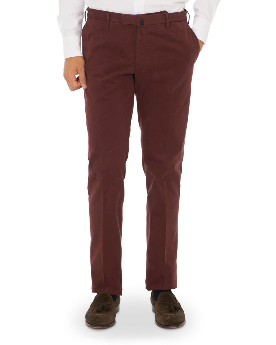Herr | Byxor | Incotex | Slim Fit Comfort Chino Burgundy