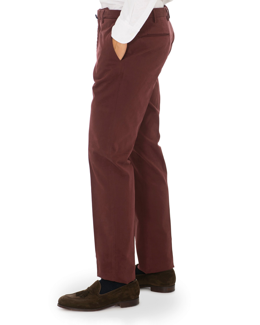 Herr | Byxor | Incotex | Slim Fit Comfort Chino Burgundy