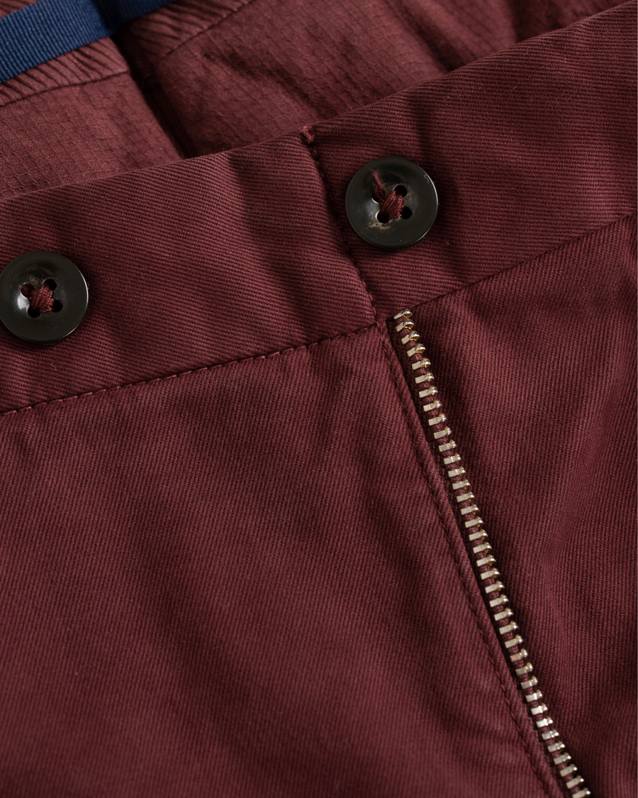 Herr | Byxor | Incotex | Slim Fit Comfort Chino Burgundy
