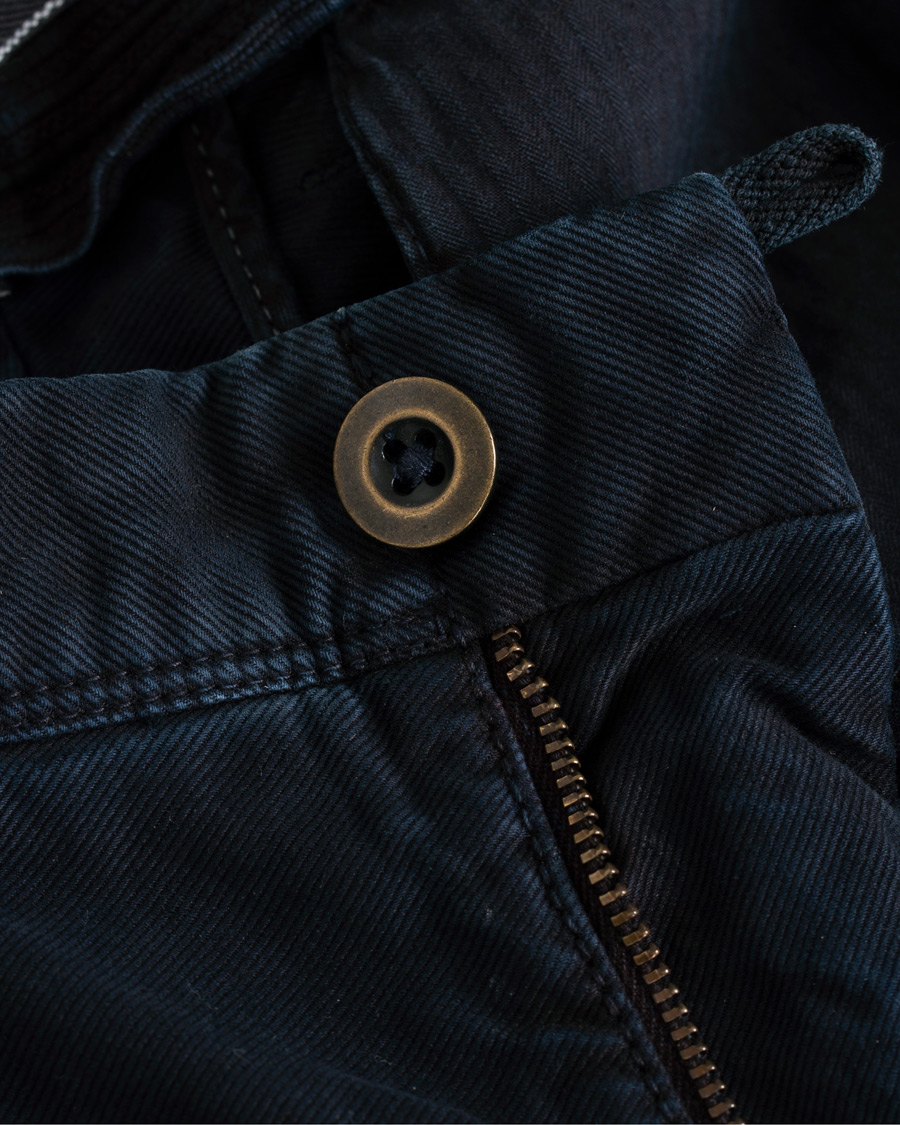 Herr | Byxor | Incotex | Regular Fit Garment Dyed Washed Slacks Navy