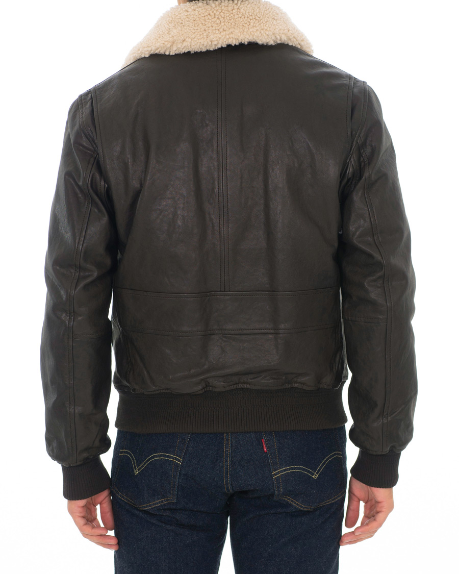 Herr | Jackor | Brooks Brothers | Aviator Shearling Bomber Jacket Vintage Brown
