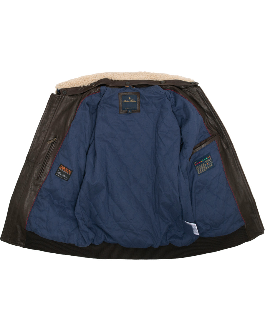 Herr | Jackor | Brooks Brothers | Aviator Shearling Bomber Jacket Vintage Brown