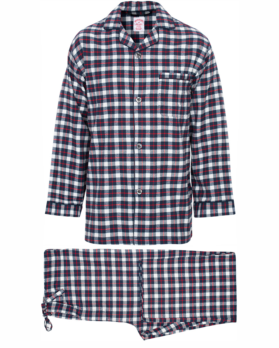 Herr | Pyjamas & Morgonrockar | Brooks Brothers | Classic Tartan Flannel Pyjamas Navy/Red