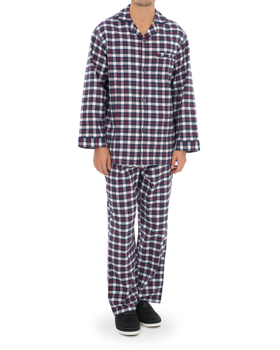 Herr | Pyjamas & Morgonrockar | Brooks Brothers | Classic Tartan Flannel Pyjamas Navy/Red