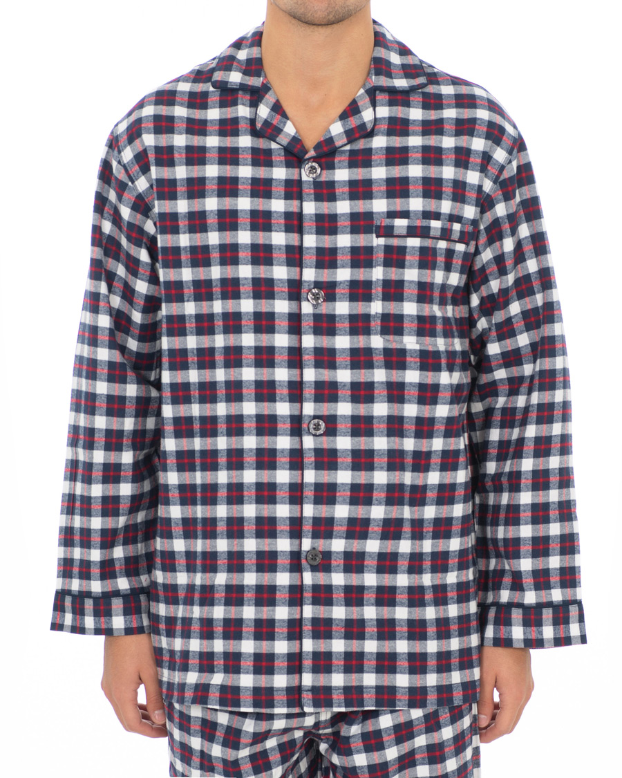 Herr | Pyjamas & Morgonrockar | Brooks Brothers | Classic Tartan Flannel Pyjamas Navy/Red