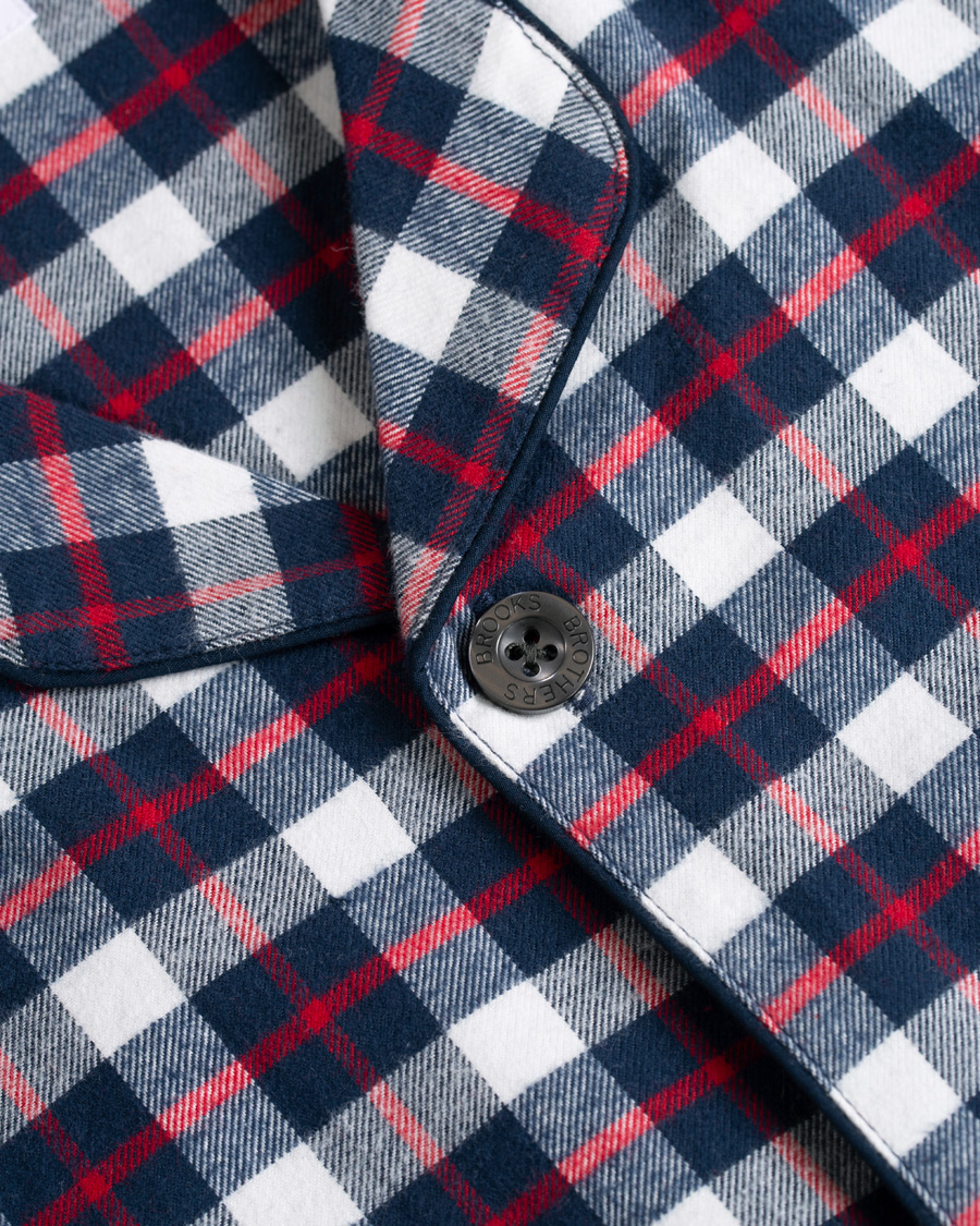 Herr | Pyjamas & Morgonrockar | Brooks Brothers | Classic Tartan Flannel Pyjamas Navy/Red
