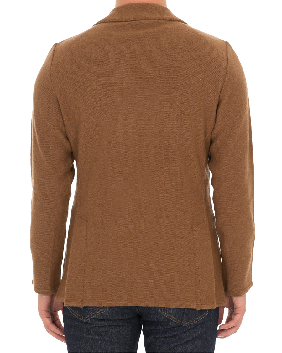Herr | Kavajer | Lardini | Knitted Wool Blazer Brown