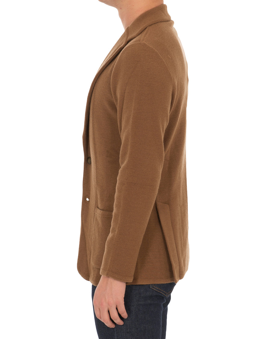 Herr | Kavajer | Lardini | Knitted Wool Blazer Brown